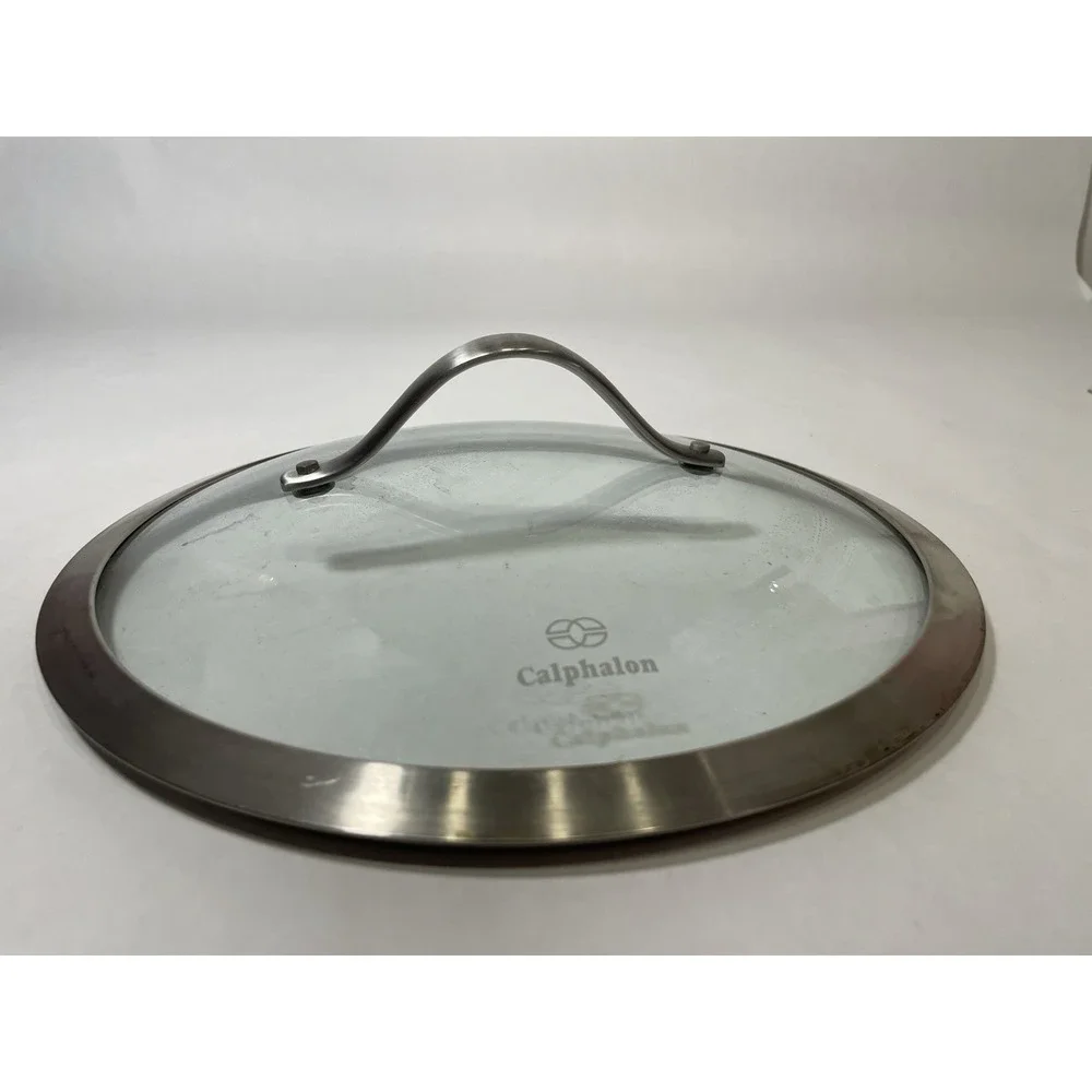 Glass Lid For Pan Or Pot 10inches Round With Metal Handle Black Grip Kitchen